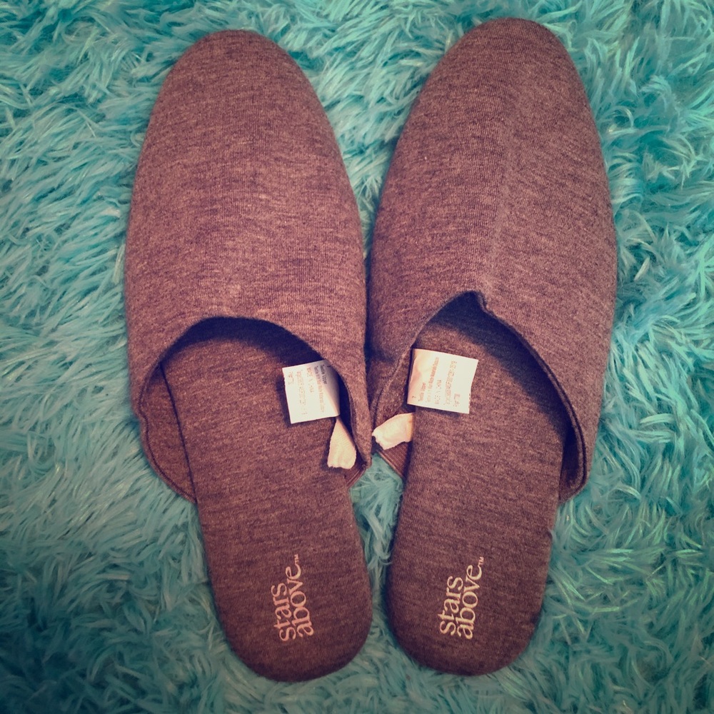 Gray cotton “Stars above” slippers